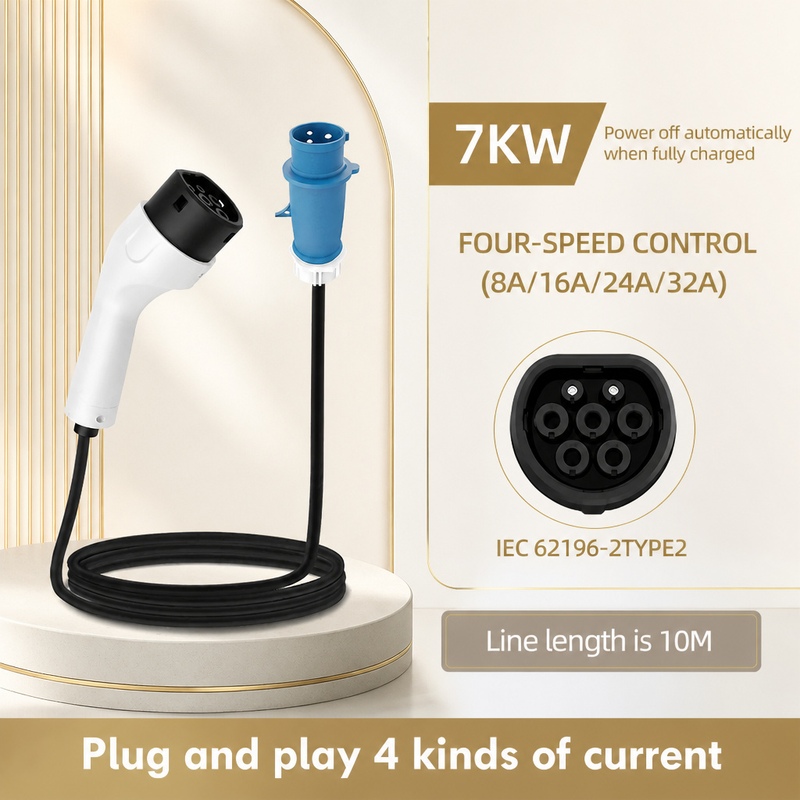 Portable Ev Charger 32A Type 2 Cee Plug - Cargador Portátil para Vehículos Eléctricos ROMADA