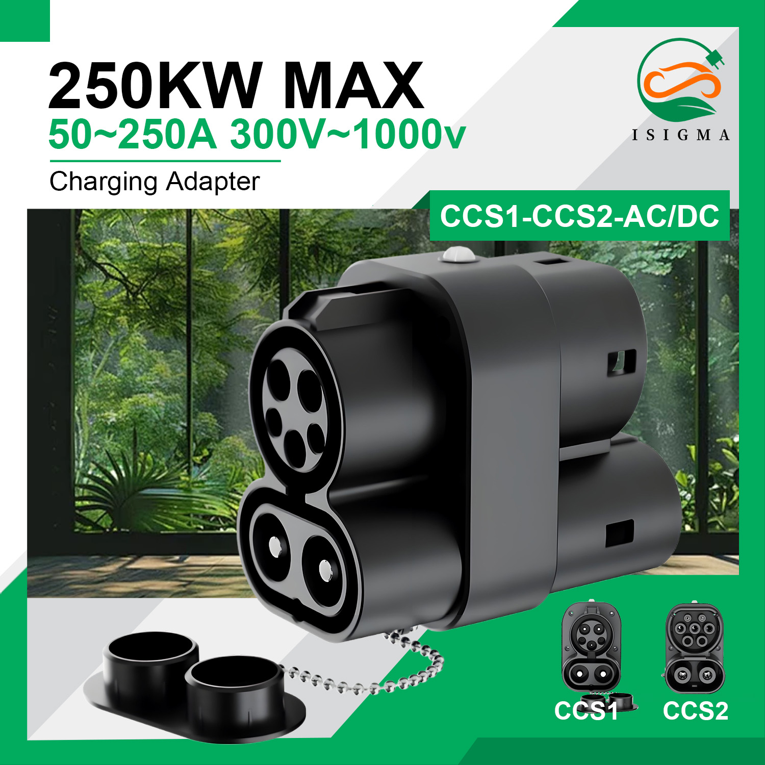 Ccs2 To Ccs1 Fast Charge Adapter 250Kw - Adaptador de Cargador CCS1 a CCS2