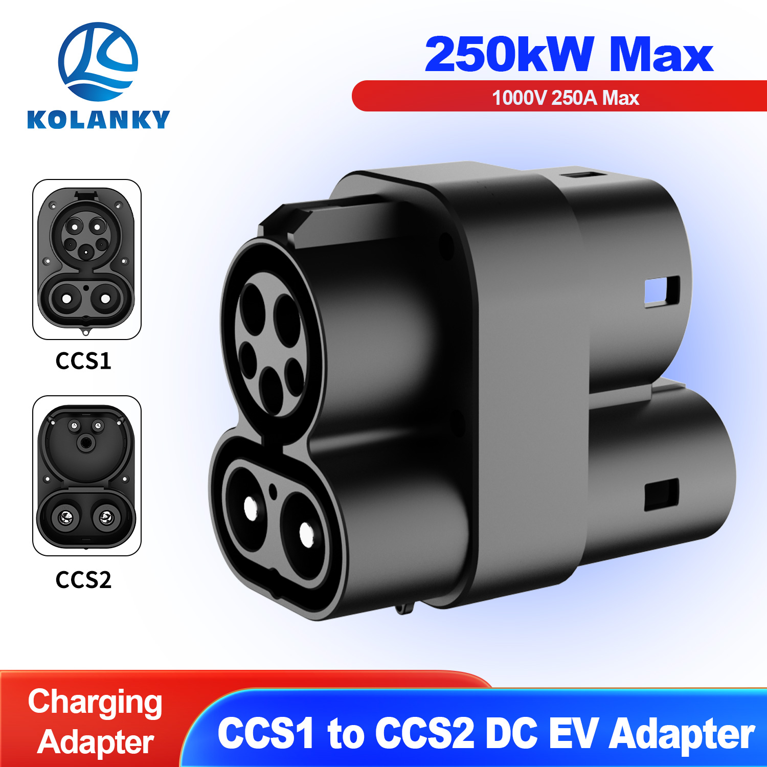 Conector Adaptador Kolanky CCS - Ccs2 To Ccs1 Fast Charge Adapter 250Kw reseña y precio