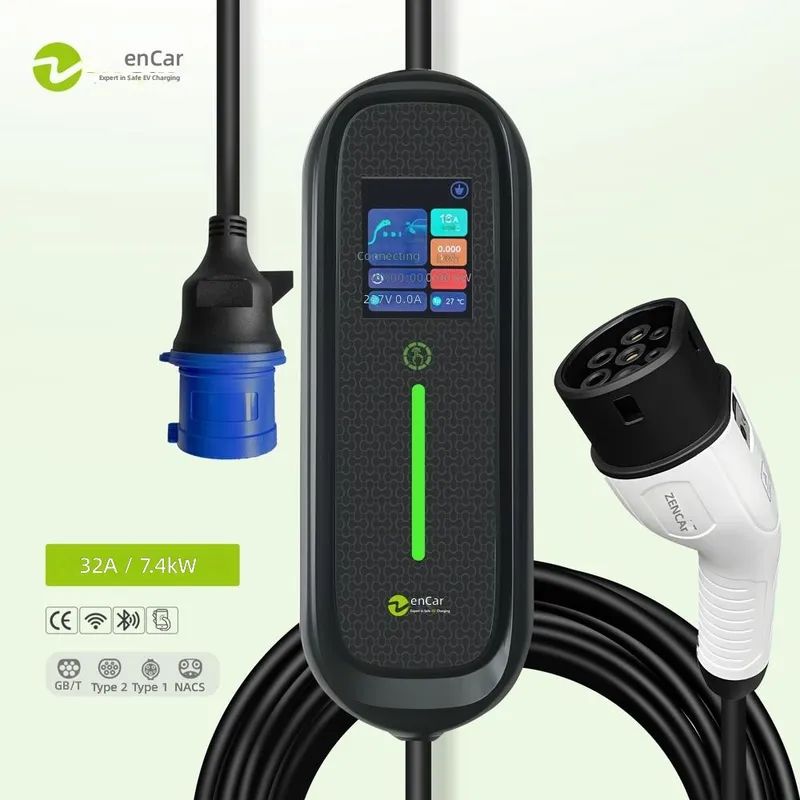 Cargador Portátil para Vehícul - Portable Ev Charger 32A Type 2 Cee Plug reseña y precio
